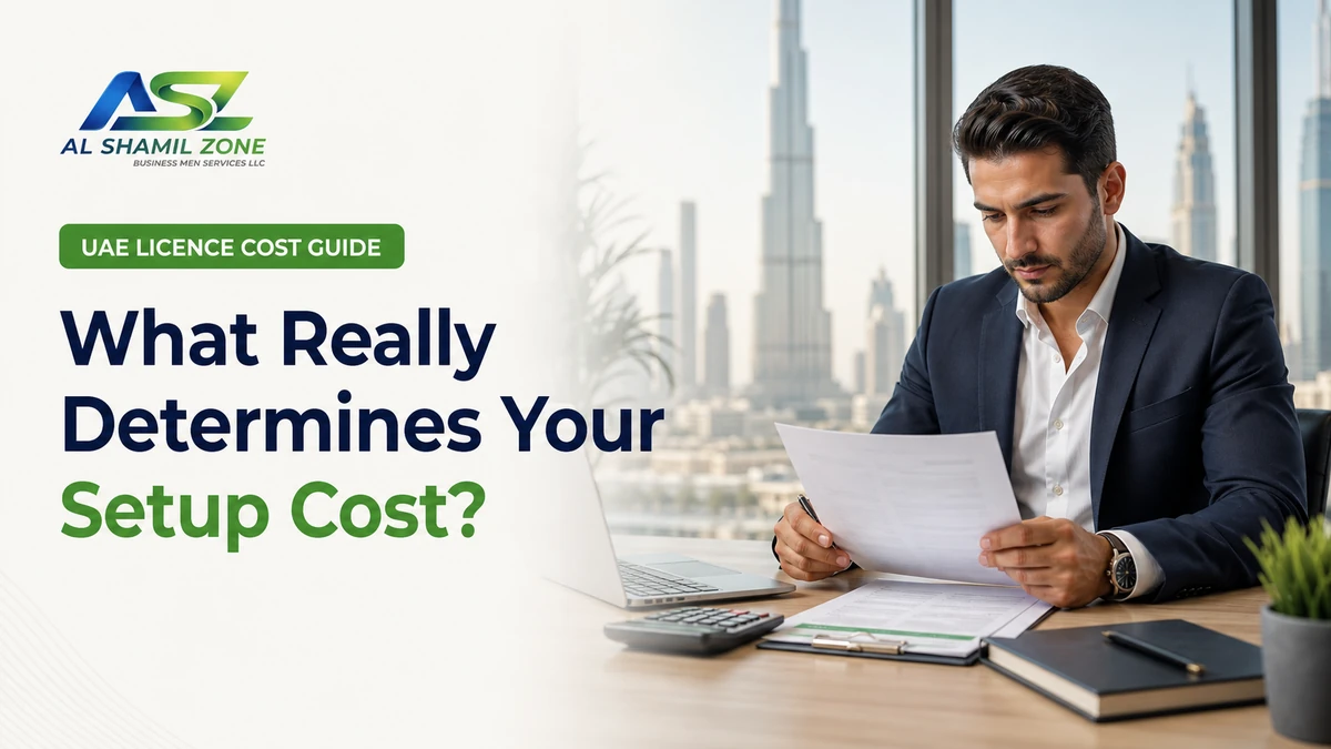 Business owner reviewing a UAE company setup cost quotation