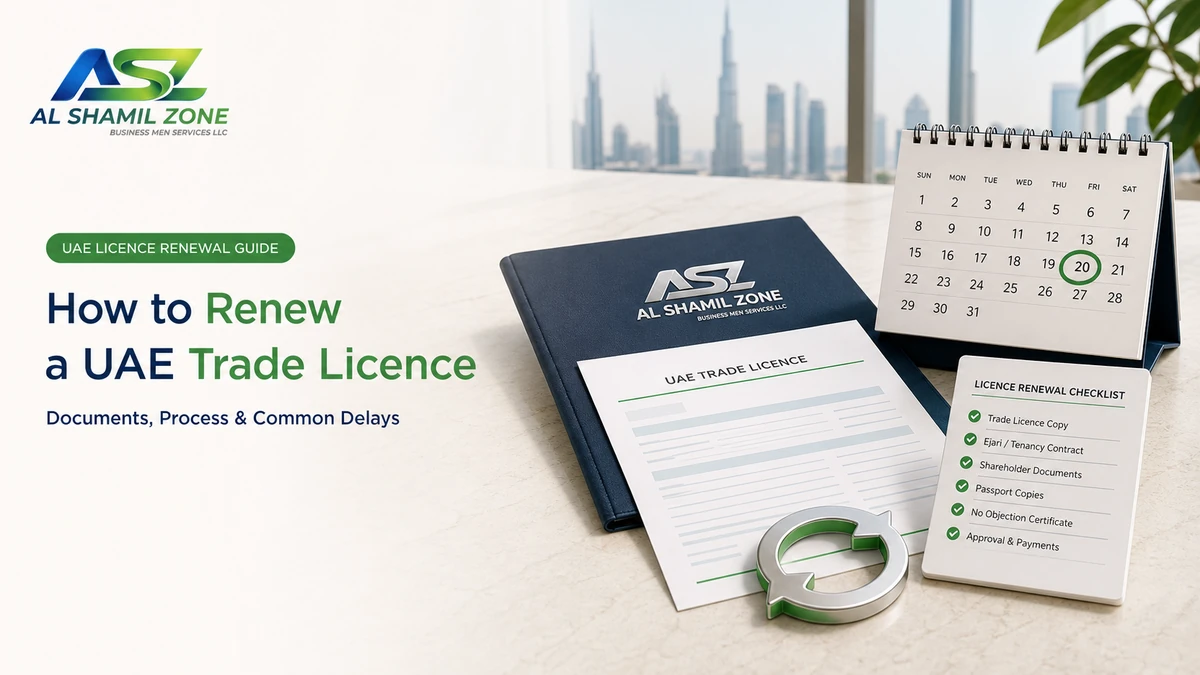 UAE trade licence renewal documents, calendar and compliance checklist