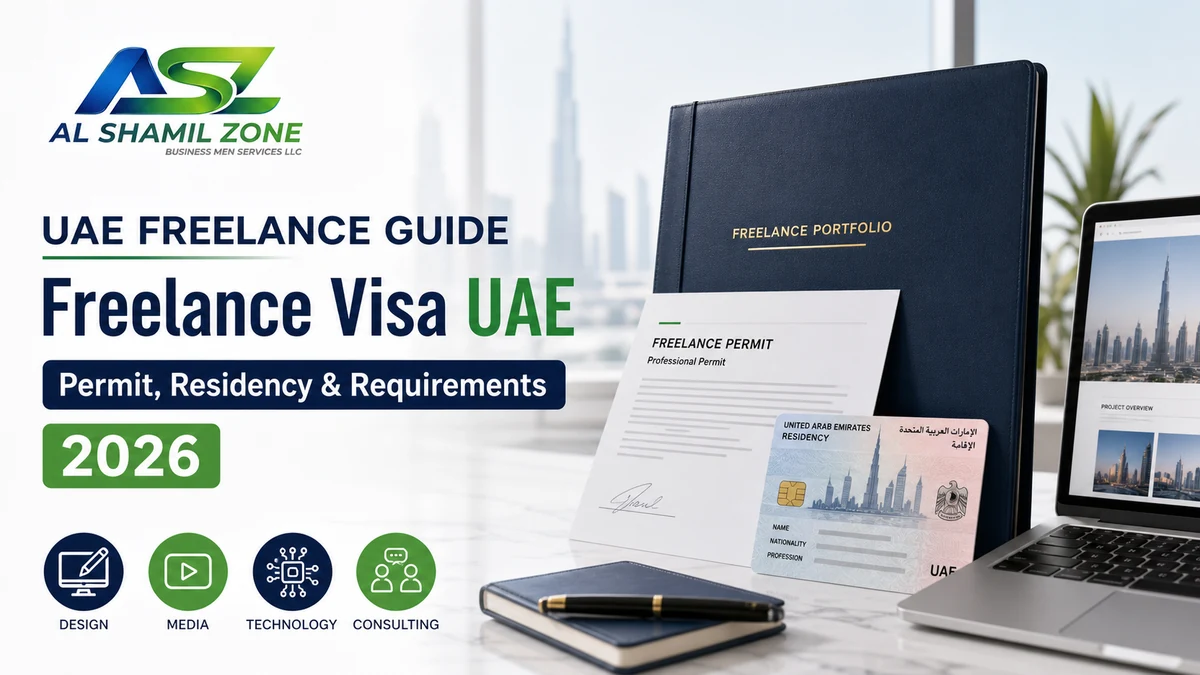 UAE freelance permit and residency guide with professional portfolio and Dubai workspace